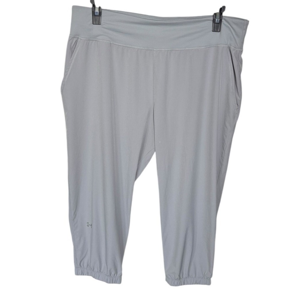 Under Armour Loose Crop‎ Pants Women Size XL Gray UPF 30+ Activewear